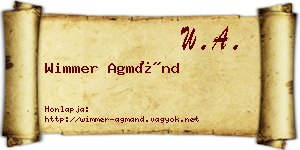 Wimmer Agmánd névjegykártya